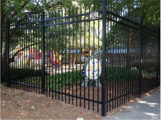 Metallo Nero Sicurezza 6x8 Acciaio Piattaforma di recinzione Spear Recinzione pannelli giardino esterno Galvanizzato ferro battuto Acciaio Recinzione pannelli