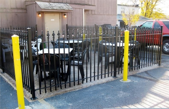 Metallo Nero Sicurezza 6x8 Acciaio Piattaforma di recinzione Spear Recinzione pannelli giardino esterno Galvanizzato ferro battuto Acciaio Recinzione pannelli