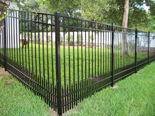 Metallo Nero Sicurezza 6x8 Acciaio Piattaforma di recinzione Spear Recinzione pannelli giardino esterno Galvanizzato ferro battuto Acciaio Recinzione pannelli