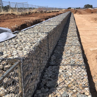 Gabion tessuto 80 x 100 mm Cage di roccia Parete di sostegno 4m x 1m x 0,5m