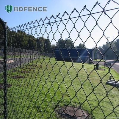 8 Ft Chain Link Fence PVC Rivestito Nero Vinile Ciclone Ferro Wire Mesh Metal Fence Per Giardino Outdoor Fencing Panel