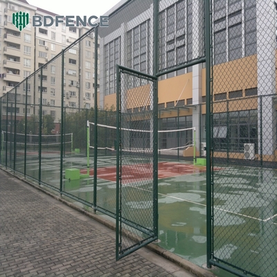 8 Ft Chain Link Fence PVC Rivestito Nero Vinile Ciclone Ferro Wire Mesh Metal Fence Per Giardino Outdoor Fencing Panel