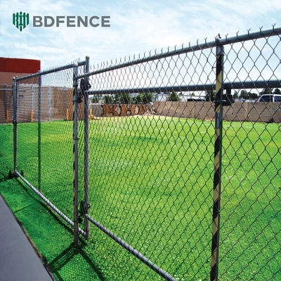 8 Ft Chain Link Fence PVC Rivestito Nero Vinile Ciclone Ferro Wire Mesh Metal Fence Per Giardino Outdoor Fencing Panel