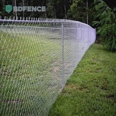 Recinzione a legame a catena di 6 piedi e 8 piedi con rivestimento in PVC e finitura galvanizzata