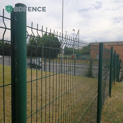 Wire Dia 5mm Metal Mesh Recinzione RAL 6005 Verde in polvere rivestita 3D Recinzione pannello triangolo di piegatura Recinzione per cantiere