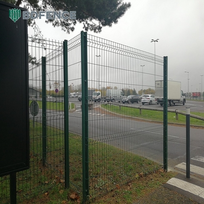 Wire Dia 5mm Metal Mesh Recinzione RAL 6005 Verde in polvere rivestita 3D Recinzione pannello triangolo di piegatura Recinzione per cantiere