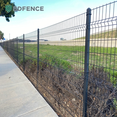 Pvc rivestito 3d Saldato rete di filo di legno Fence pannello V Curve Curve Garden