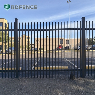 Residenziale Metal Picket Recinzione pannello Nero Polvere Rivestito quadrato tubo Antirrugine Acciaio Galvanizzato Recinzione