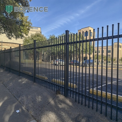 Residenziale Metal Picket Recinzione pannello Nero Polvere Rivestito quadrato tubo Antirrugine Acciaio Galvanizzato Recinzione