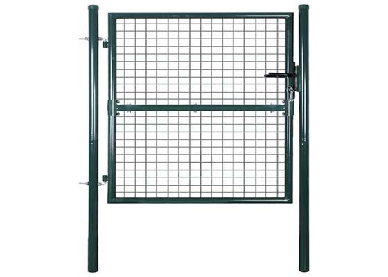 Decorazione del giardino 2m Porta di recinzione in acciaio con doppio cancello Legno trattato termicamente telaio in PVC Saldato a maglia 3D Modello curvo Se