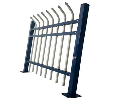 Moderno giardino nero zinc post quadrato pannelli di tubi ferro battuto recinzione in acciaio con larghezza 7 piedi