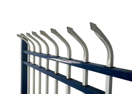 Moderno giardino nero zinc post quadrato pannelli di tubi ferro battuto recinzione in acciaio con larghezza 7 piedi