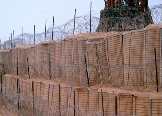 Muro di sostegno di HESCO del canestro d'acciaio difensivo della roccia