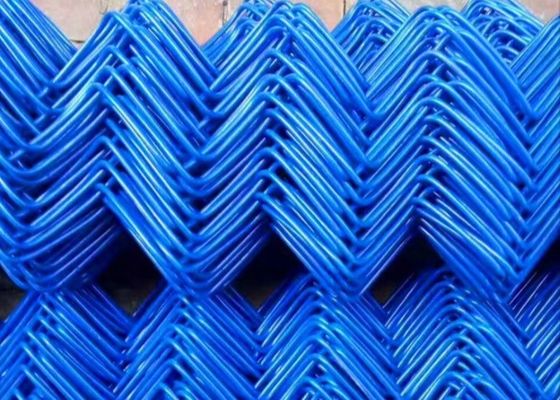 PVC blu tessuto Diamond Mesh Fencing di colore 60x60mm